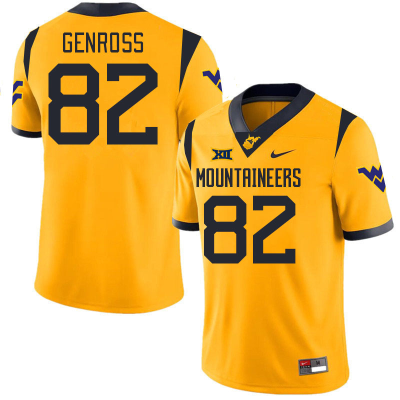 Men #82 Greg Genross West Virginia Mountaineers College 2024 New Uniforms Football Jerseys Stitched